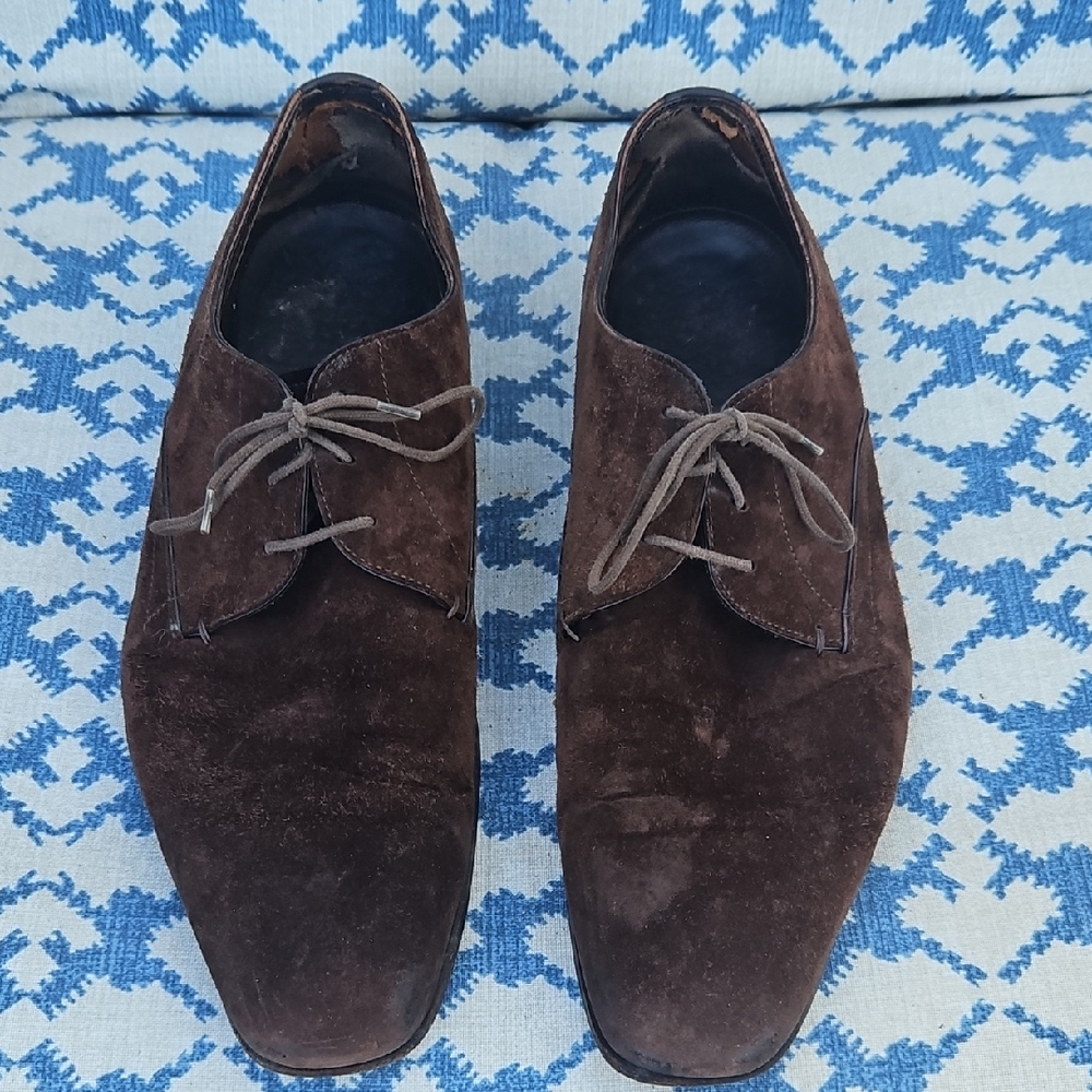 Prada Brown Suede Derbys Men's 11